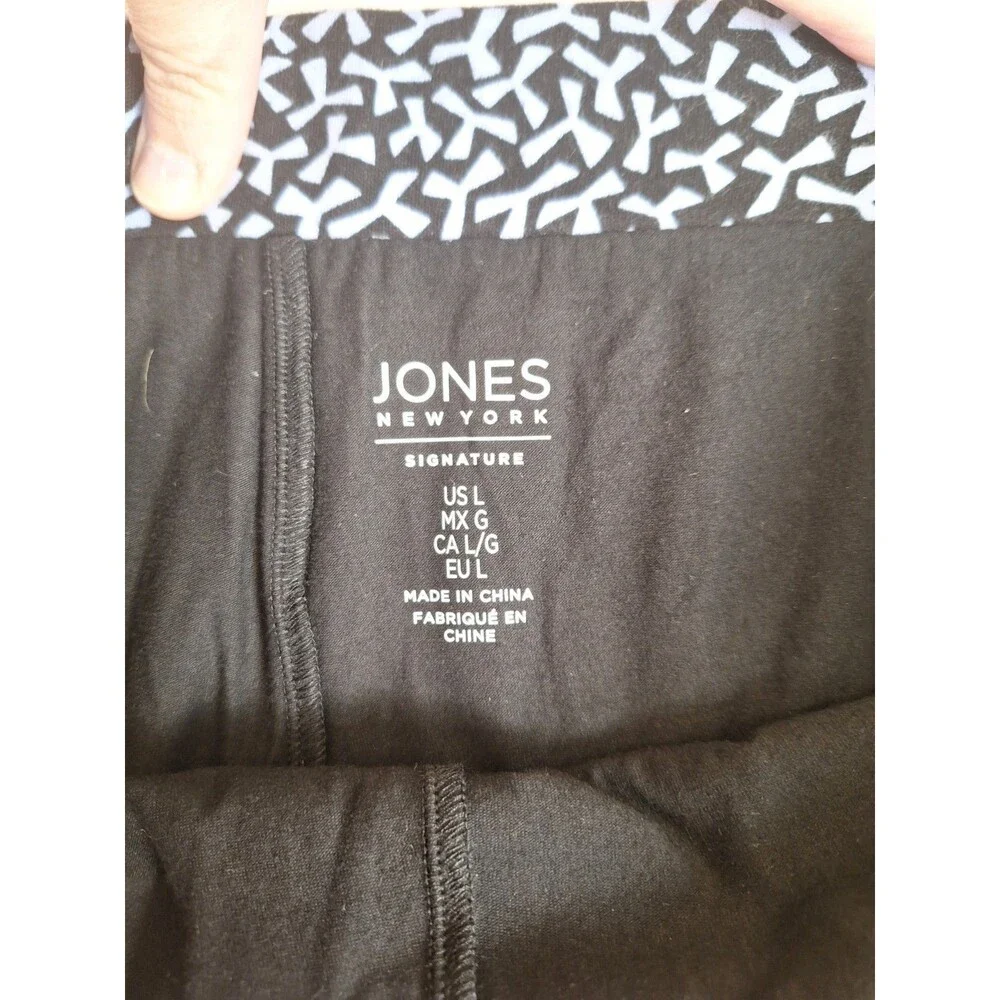 JONES NEW YORK Womens L Faux Wrap Easy Pull On Skort Sky Blue Print NWT Cotton